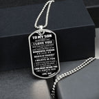 Jewelry Son Gift-From Dad-Dog Tag Necklace