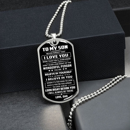 Jewelry Son Gift-From Dad-Dog Tag Necklace