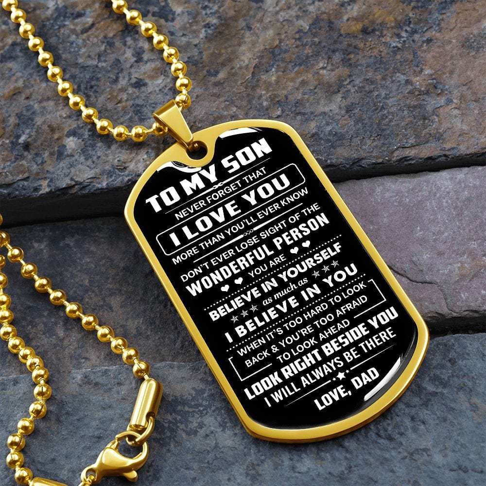 Jewelry Son Gift-From Dad-Dog Tag Necklace