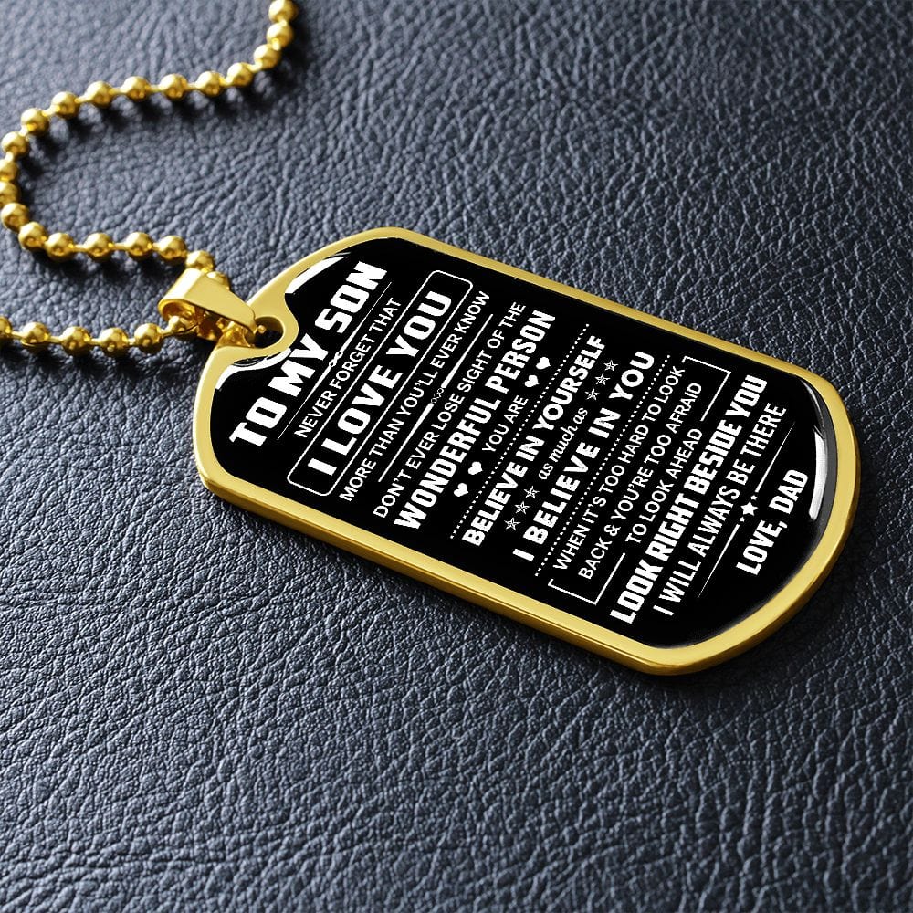 Jewelry Son Gift-From Dad-Dog Tag Necklace