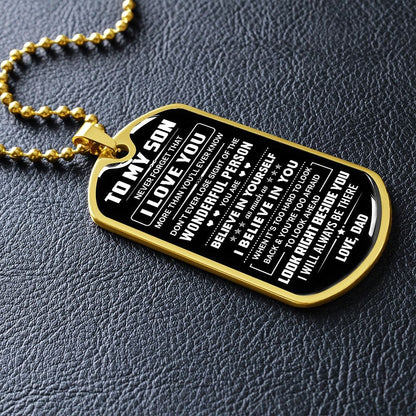 Jewelry Son Gift-From Dad-Dog Tag Necklace