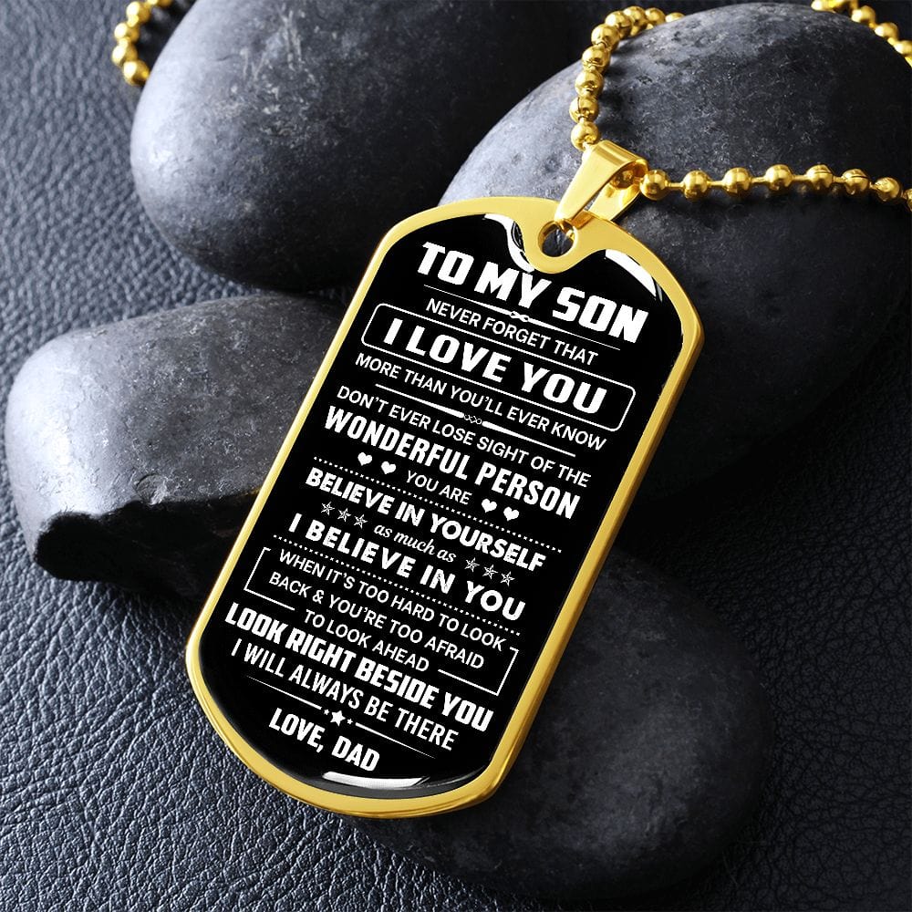 Jewelry Son Gift-From Dad-Dog Tag Necklace