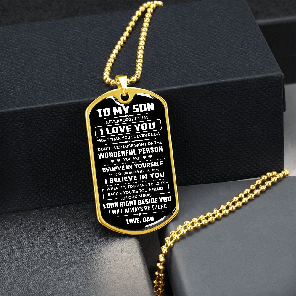 Jewelry Son Gift-From Dad-Dog Tag Necklace