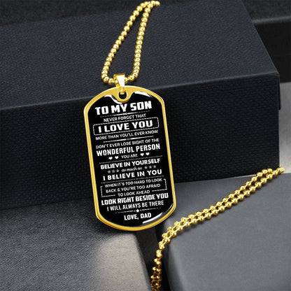 Jewelry Son Gift-From Dad-Dog Tag Necklace