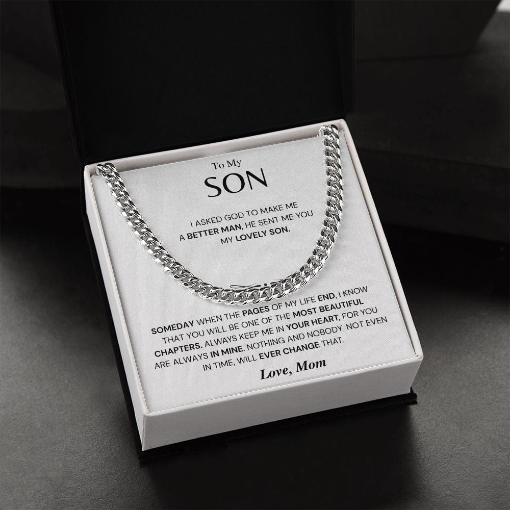 Jewelry Son Gift- From Mom- Cuban Link Chain