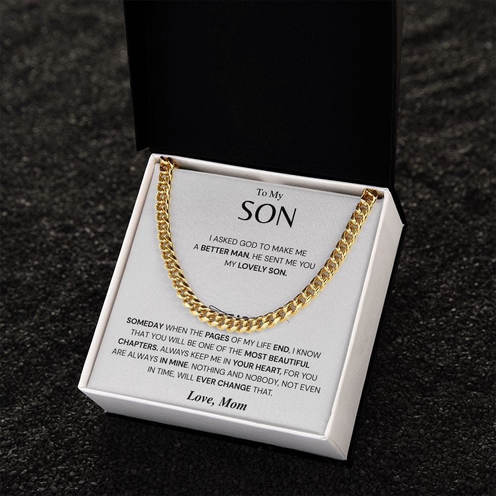 Jewelry Son Gift- From Mom- Cuban Link Chain