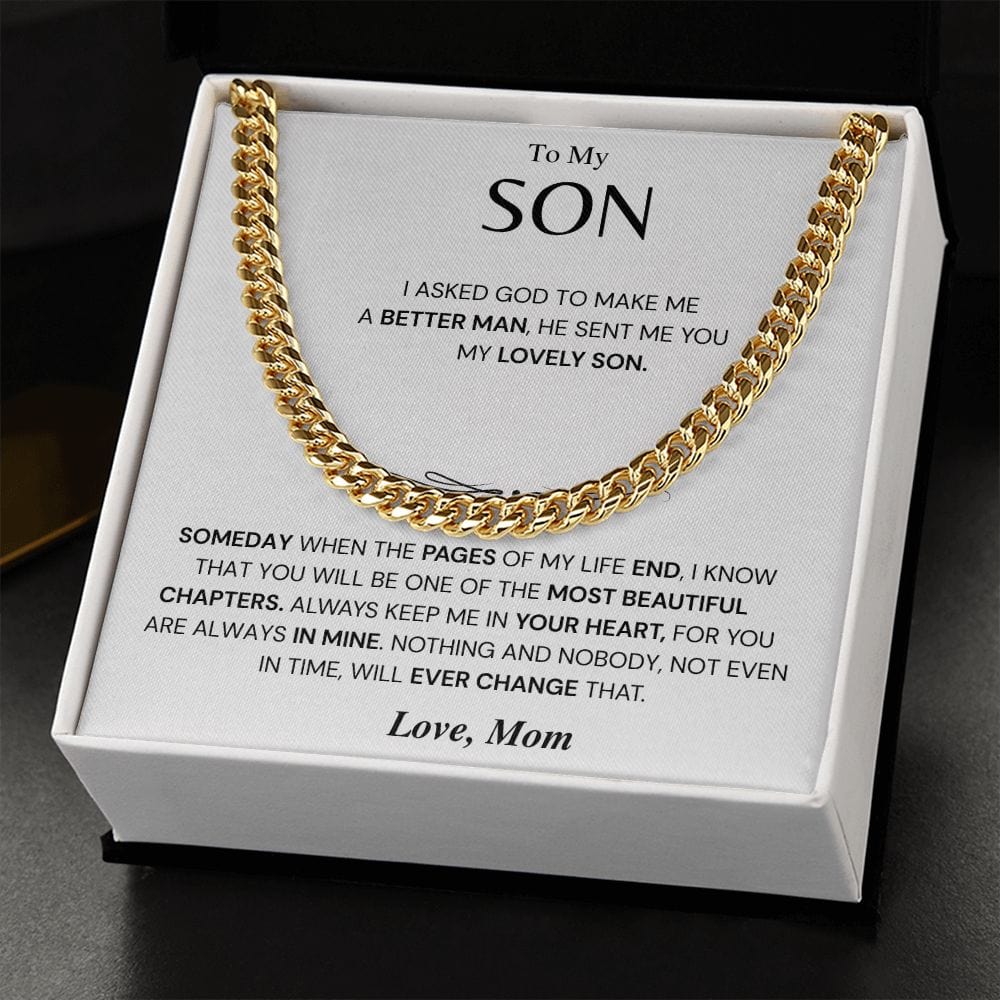 Jewelry Son Gift- From Mom- Cuban Link Chain