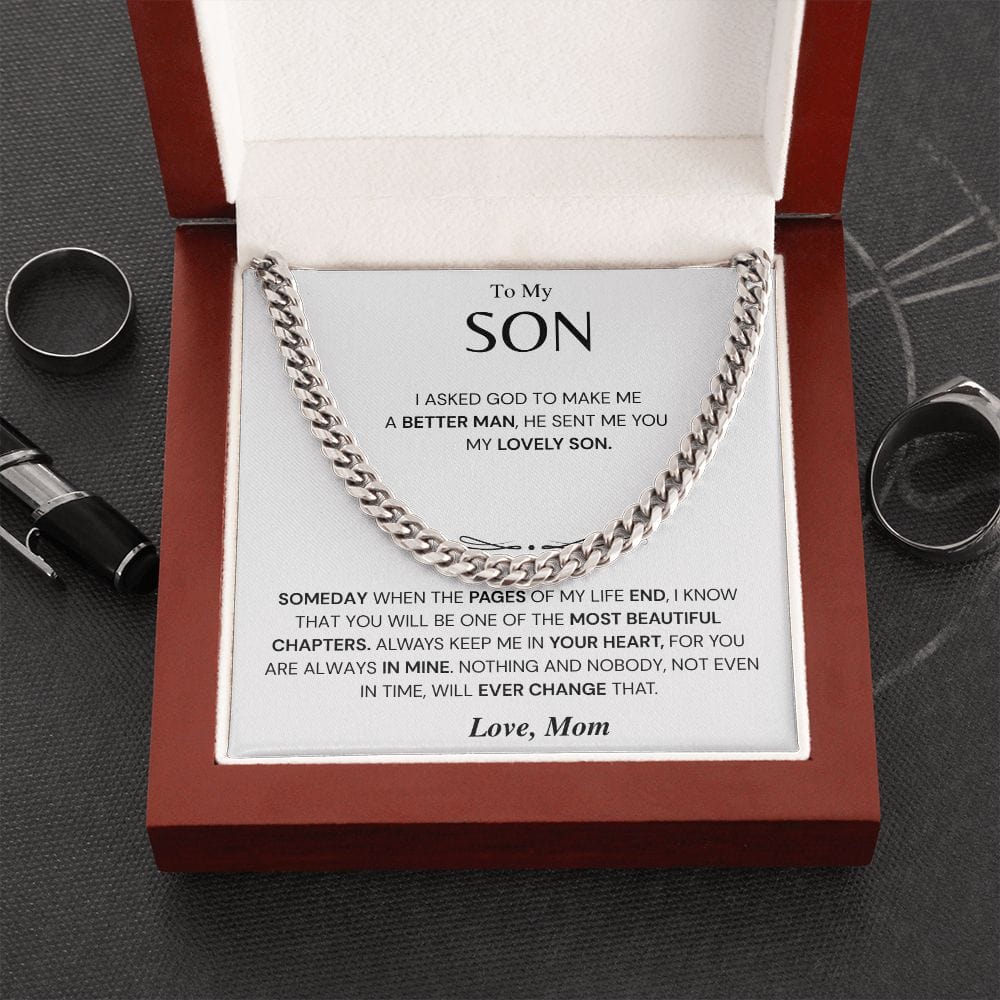 Jewelry Son Gift- From Mom- Cuban Link Chain