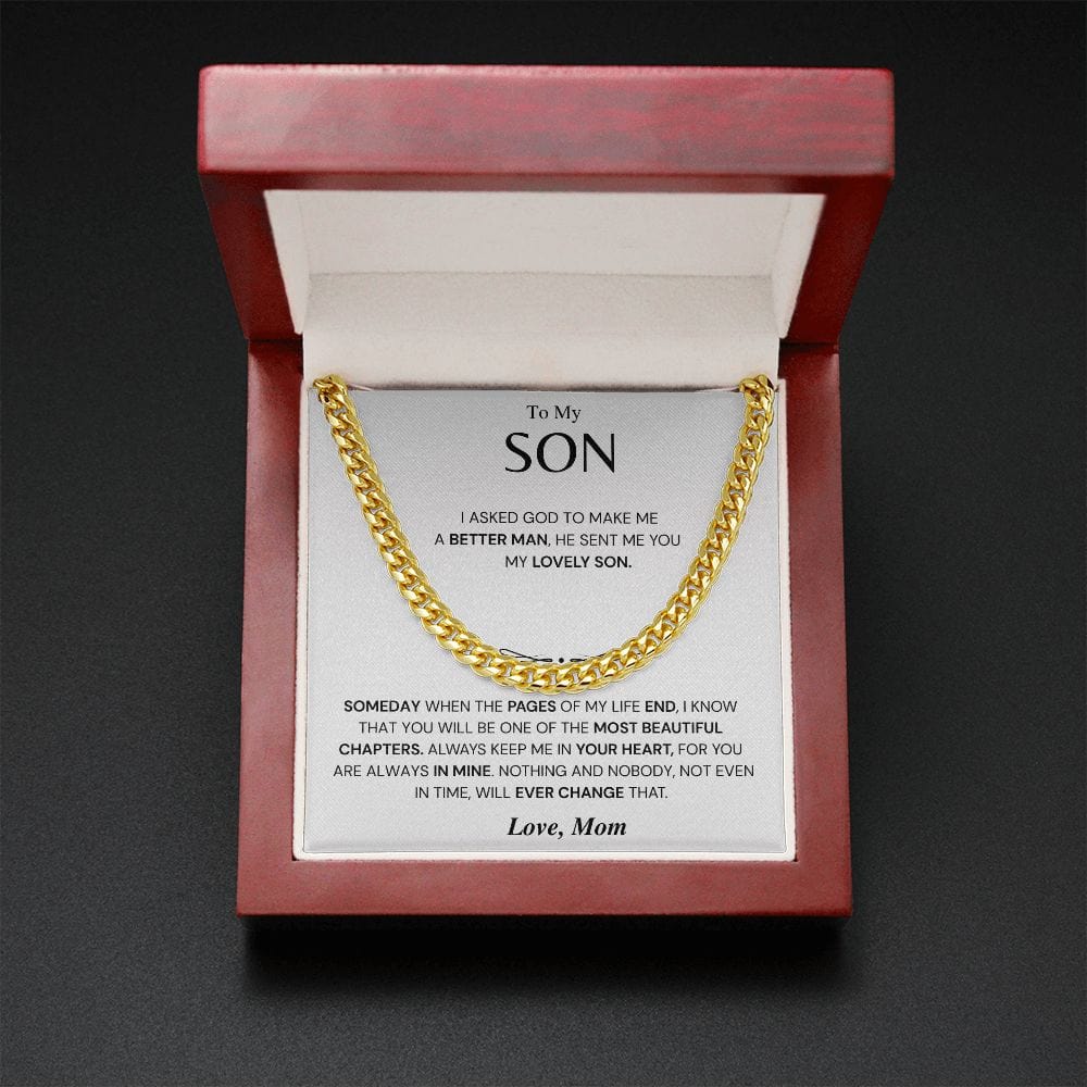 Jewelry Son Gift- From Mom- Cuban Link Chain