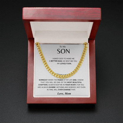 Jewelry Son Gift- From Mom- Cuban Link Chain