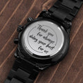 Jewelry Thank you for always doing your best for us, husband gift; Personalized Black Chronograph Watch
