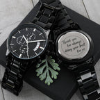Jewelry Thank you for always doing your best for us, husband gift; Personalized Black Chronograph Watch
