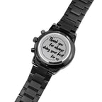 Jewelry Thank you for always doing your best for us, husband gift; Personalized Black Chronograph Watch