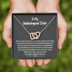 Jewelry Unbiological Sister Unconditional Love; Interlocking Hearts Necklace Gift
