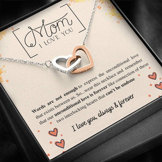 Jewelry Unconditional love is forever; Interlocking hearts necklace mommy  gift