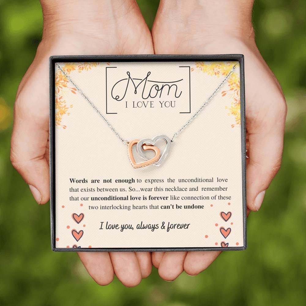 Jewelry Unconditional love is forever; Interlocking hearts necklace mommy  gift