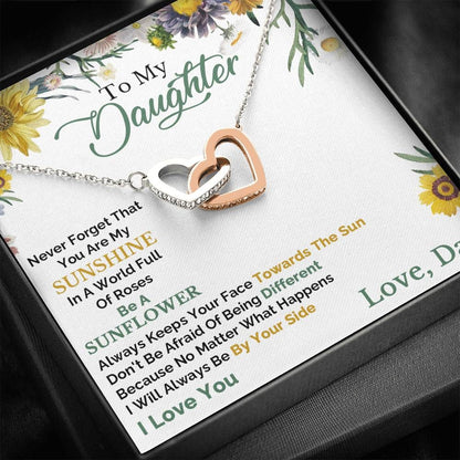 Jewelry You are My Sunshine in a World Full of Roses - Interlocking hearts necklace